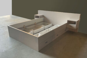 MHF maatwerk Mark Hoff meubelmaker houtbewerking Woninginrichting slaapkamer bedombouw