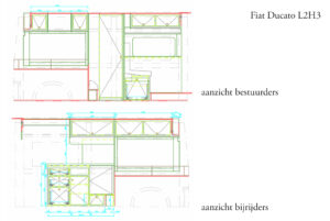 MHF maatwerk Mark Hoff meubelmaker houtbewerking ontwerp en engineering Fiat Ducato aanzichten